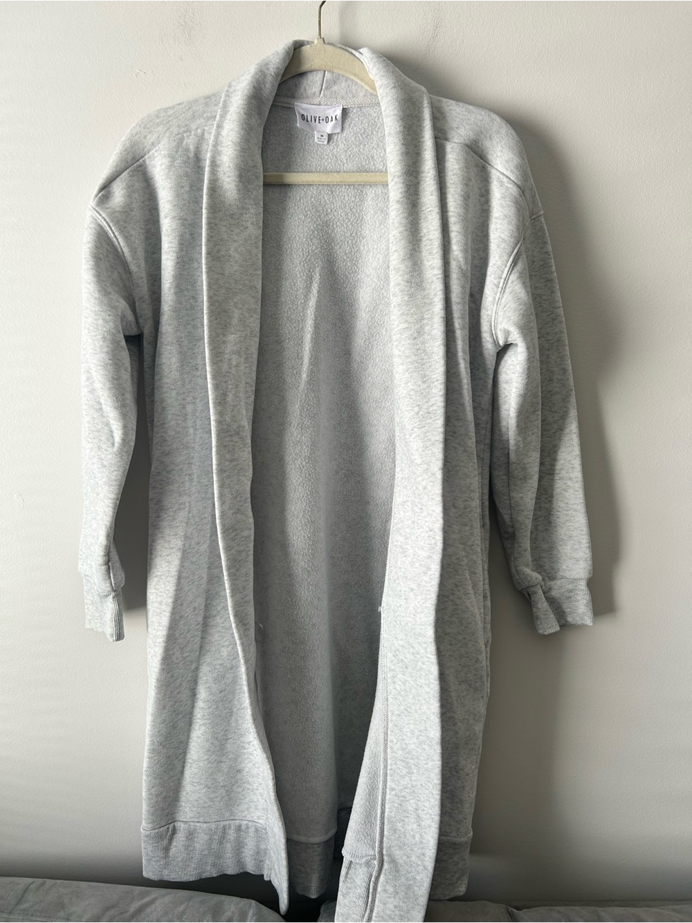 Olive & Oak Light Gray Open-Front Women's Cardigan Sweater m